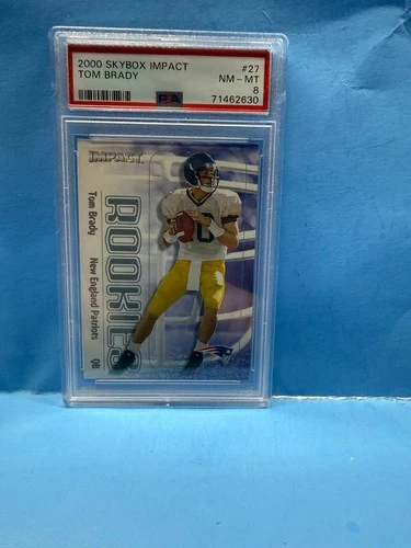 2000 SKYBOX IMPACT TOM BRADY ROOKIE CARD PSA NM-MT 8