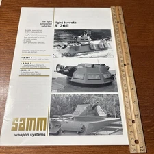 VTG SAMM Weapons Systems Light Turrets S 365 Machine Gun Military Tank Brochure