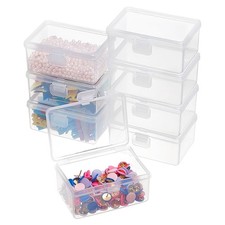8Pcs Clear Plastic Box Container Transparent Rectangle Storage Organizer
