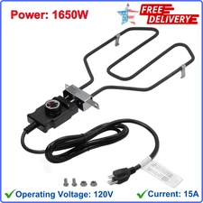Upgrade 1650W Electric Smoker Heating Element w Adjustable Thermostat Controller
