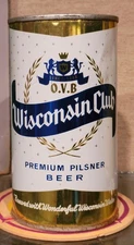 INDOOR 1960s WISCONSIN CLUB FLAT TOP BEER CAN HUBER BREWING MONROE WISCONSIN