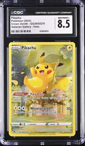 CGC 8.5 - PIKACHU - GG30/GG70 CROWN ZENITH GALARIAN GALLERY HOLO POKEMON