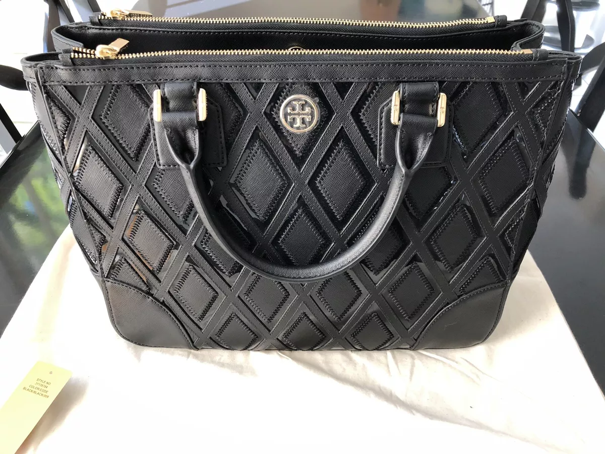 Tory Burch Robinson Double Zip Tote in Purple