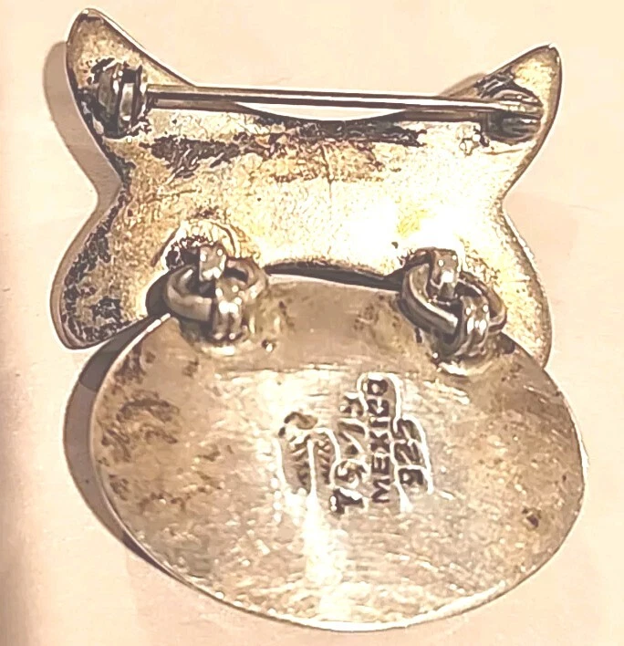 Colgante ovalado de ónix de plata de ley de 1,5" prendedor de plata de gran tamaño (658) Foto 2 de 4