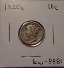 1920-S Mercury Dime 10c San Francisco Mint 90% Silver (#6w-8881) Winged Cap