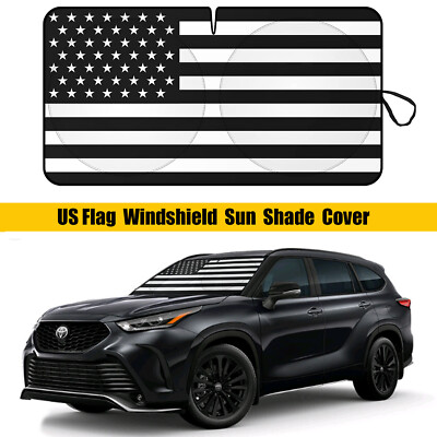 For Toyota Highlander Car Windshield Sun Shade US Flag UV Block Shield Cover