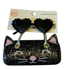 Wonder Nation Girls Sunglasses And Case Set New Glitter O438