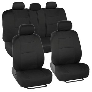 Classic Black Car Seat Covers w/ Universal Split Bench ...