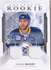16-17 Artifacts Justin Bailey /99 Auto Jersey Rookie Sabres RC 2016