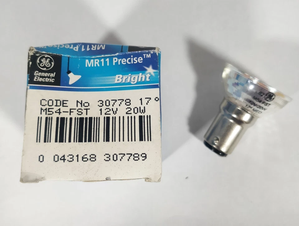 2 x 12V Light Globes MR11 20W M54 FST Ba15D General Electric 30778 - Image 4 of 4