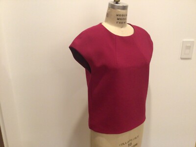 TRINA TURK New With Tags Dark Raspberry Color Cap SleevTop Fully Lined Top sz Sm