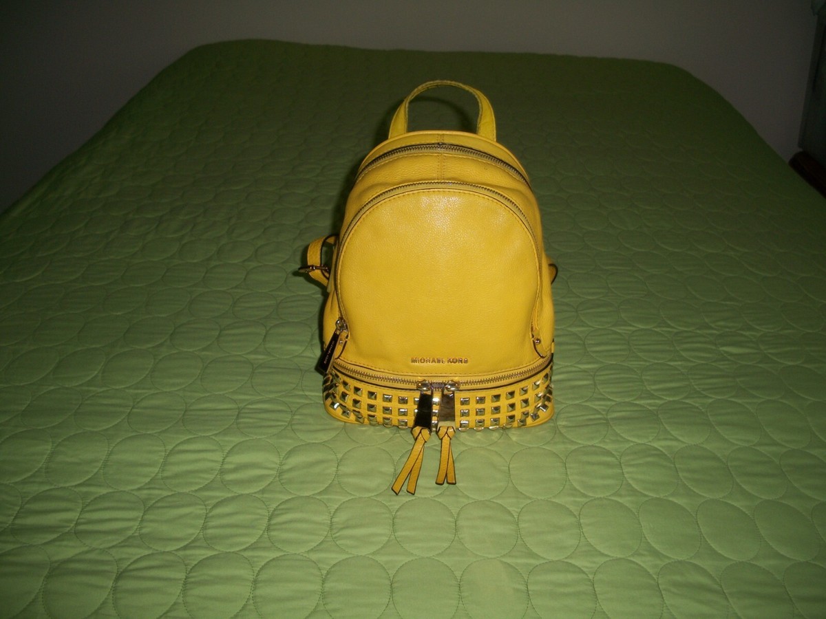 MICHAEL KORS RHEA MINI Yellow Leather Backpack | eBay display picture 2