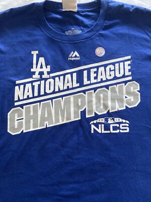 LA National League Champion majestic 2xL blue short sleeve shirt