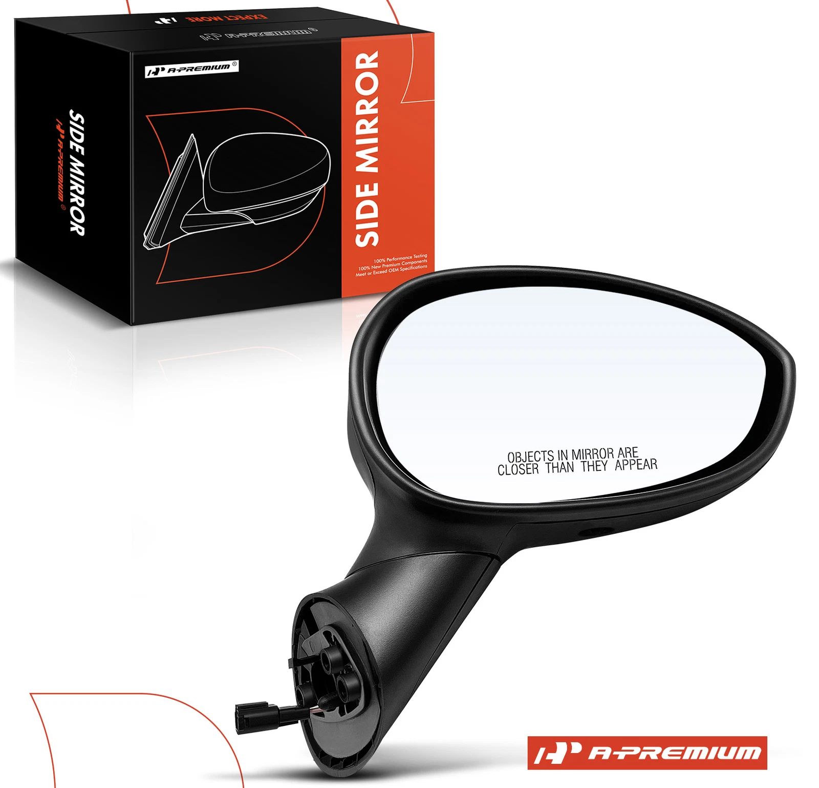 A-Premium Passenger Power Mirror w/ Manual Folding Heated for Fiat 500 2012-2018