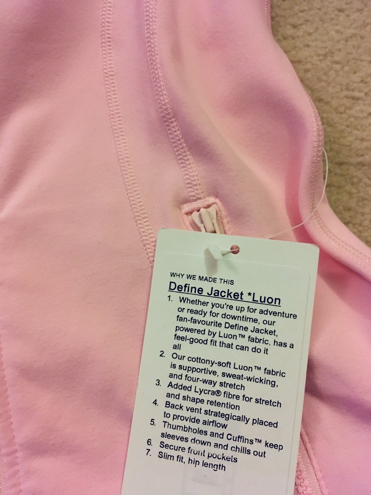 Lululemon Define Jacket Luon Strawberry Milkshake 12 Original Release image 5