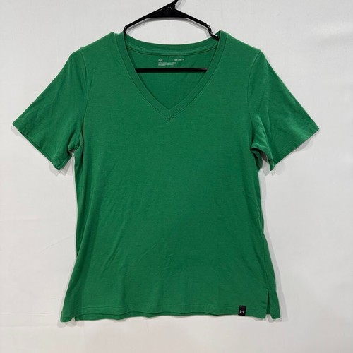 Under Armour Women's Medium Green Loose Fit V-Neck T-Shirt