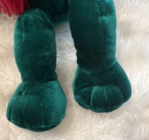 Commonwealth Emerald Green Velvet Dog Plush Stuffed Animal With Plaid Scarf 17” - Picture 8 of 11