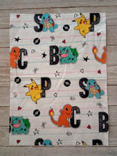 Pok mon Pikachu Alphabet Fabric 12.5" x 9" Crafting Sewing Length Piece New