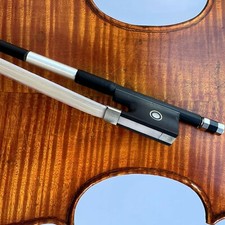 4/4 Carbon Fiber Violin Bow Natural Horsehair Ebony Frog Round Stick from USA