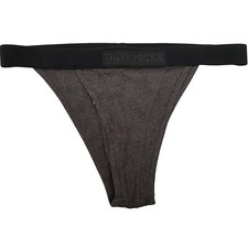 Gilly Hicks Hollister Ribbed Cheeky Dark Heather Grey Large 14 UK Knickers Pants