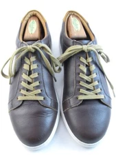 Allen Edmonds "COURTSIDE" Leather Dress Sneakers 9 D Brown Football Grain(286N)