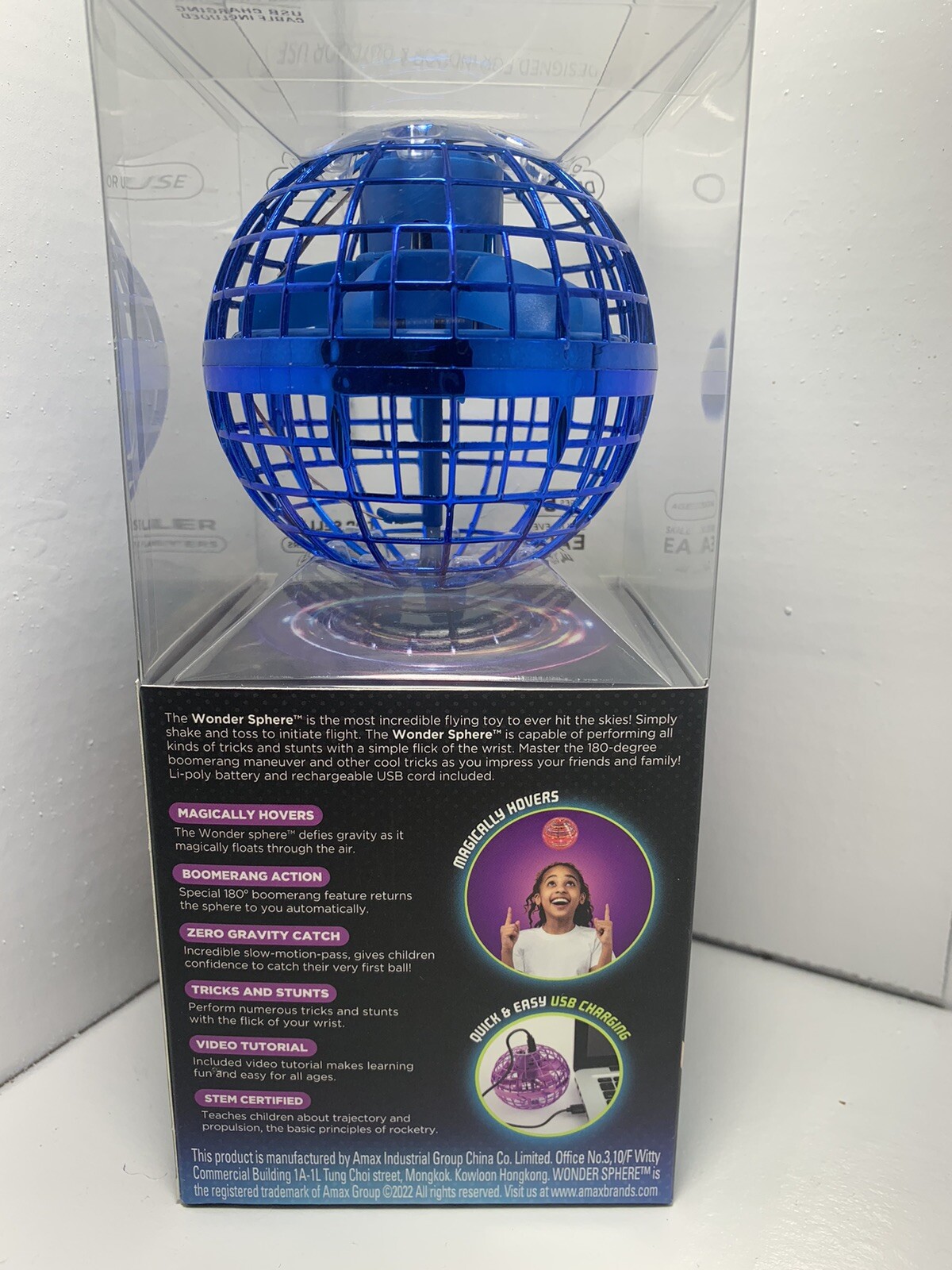 Wonder Sphere Magic Hover Ball- Purple Color- Skill Level Easy- STEM  Certified, Novelty and Gag Toys, Indoor and Outdoor Play 