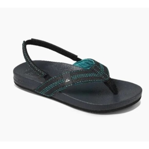Reef Cushion Bounce Flip Flops in Black Blue