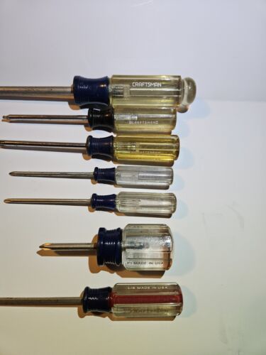 Vintage Craftsman Screwdrivers Lot Of 7 Phillips Flat Head Made In USA WF PR - Picture 2 of 6