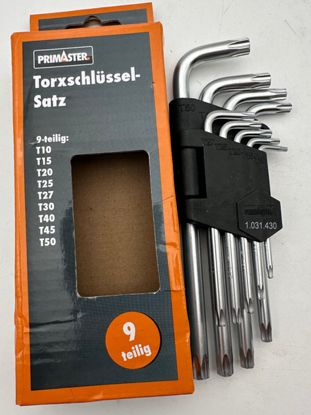 Primaster 1.031.430 TorxschlüSsel Satz 9-Teilig T10-T50 StiftschlüSsel + Klapph-image