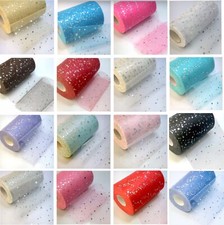 3yds Tulle Sequin Star & Moon Organza 150mm Ribbon Sparkling Mesh for Crafts