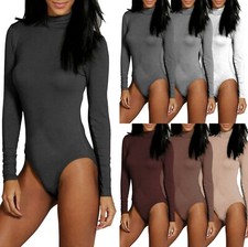 Damenbody Langarmbody Rollkragen Unterwäsche Seamless String Body Stehkragen