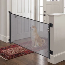 Indoor Outdoor Retractable Baby Dog Safety Gate, Extra Tall Baby Gate,Pet Gate