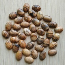 Wholesale 100pcs 10x14mm Picture Stone Oval CAB CABOCHON DIY Jewelry Making