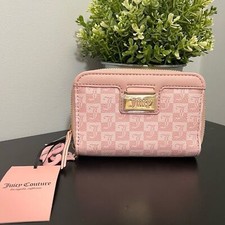 New Juicy Couture Miss Juicy Pink Double Zip-Around Wallet Purse