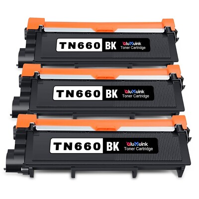 TN660 Black Toner Cartridge (3-Pack) for Brother DCP-L2520DW MFC-L2680W L2740DW