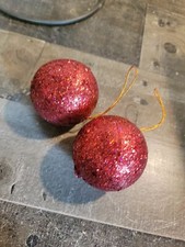 Ball ornament red glitter foam set xmas decor