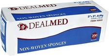 Dealmed Non Woven Sponges Gauze Pads Non Sterile 4 Ply 3"x3" - 200 Count