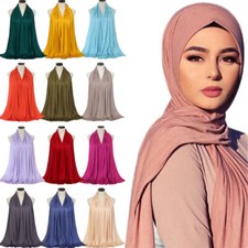 Women Long Scarf Plain Hijab Shawl Muslim Turban Wrap Headscarf Islamic Stole