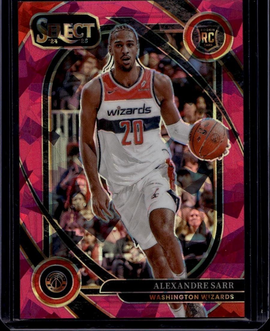 2024-25 Panini Select #274 Alexandre Sarr Pink Cracked Ice Prizm #/99