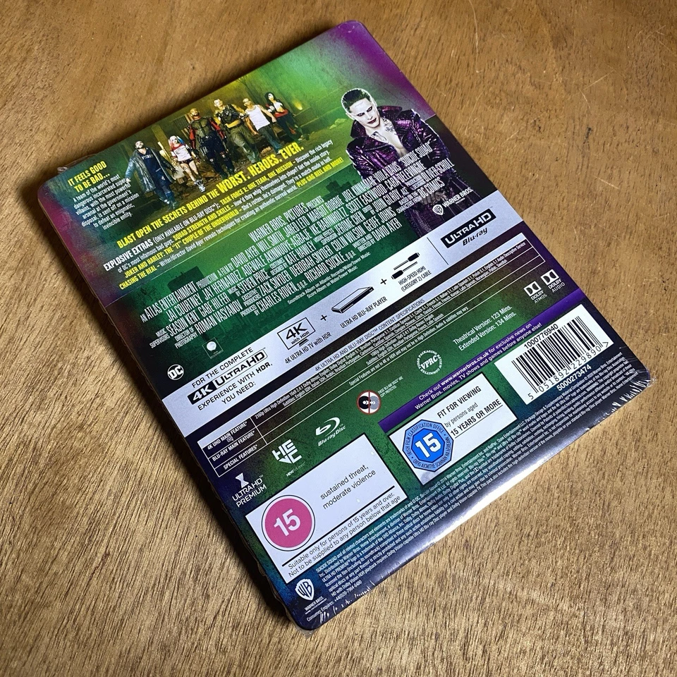 New Suicide Squad Extended Cut 4K UHD + Blu-ray Steelbook Factory Sealed Rare - Image 2 of 4