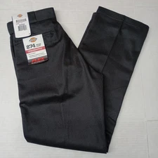 Dickies 874 Work Pants Men's 32x32 Black Original Fit Flex Resists Wrinkles