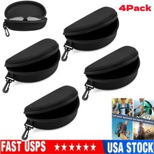 4Pack Portable Eye Glasses Case Box Sunglasses Protector Hard Zipper Belt Clip