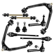 10pcs Front Suspension Kit Upper Control Arm Inner Outer Tie Rod End Sway Bar