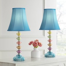 360 Lighting Bohemian 21" High Stacked Glass Table Lamps Set of 2