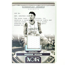Brandon Miller 2024-25 Panini Noir Game Used Patch /99 Hornets #SJ-MIL 🔥