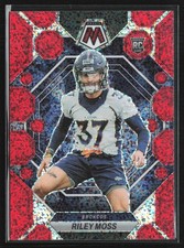 Riley Moss 2023 Panini Mosaic Red Sparkle RC #358 Denver Broncos