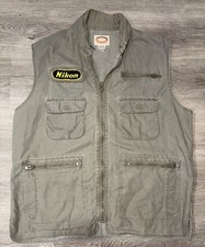 Vintage Banana Republic Vest Men XL Green Photographer Safari 80s Fishing Cargo