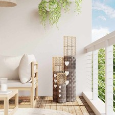 Kerzenhalter Kerzenlaterne Kerzenständer Laterne 3 Stk. Grau Korbweide vidaXL