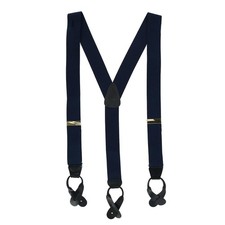 CTM Men's Big  Tall Elastic Button End Suspenders