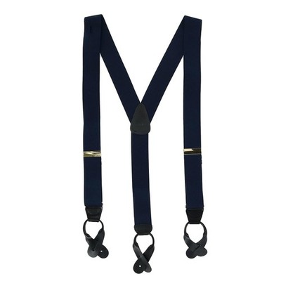 CTM Men's Big & Tall Elastic Button End Suspenders